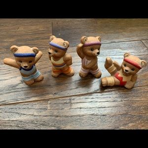 Vintage Rare HOMCO Bears Set #1448 Exercising or Workout Made in Sri Lanka